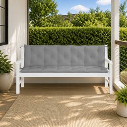 Durable Outdoor Garden Bench Cushions 2pc in Oxford Grey