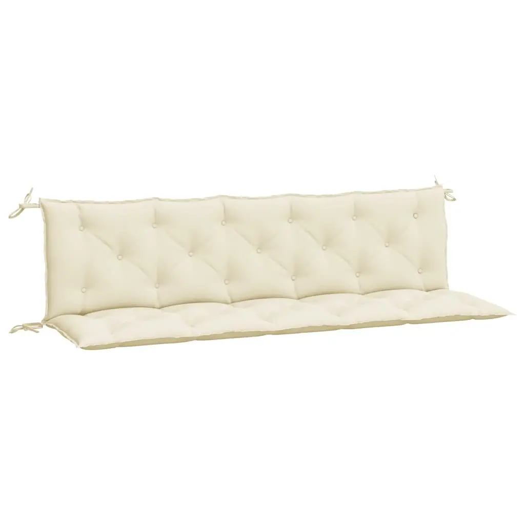 Garden Bench Cushions Oxford Fabric 180 x 50 x 7 cm Cream White 2 Piece