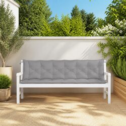Durable Grey Garden Bench Cushions 2pcs 200x50x7cm