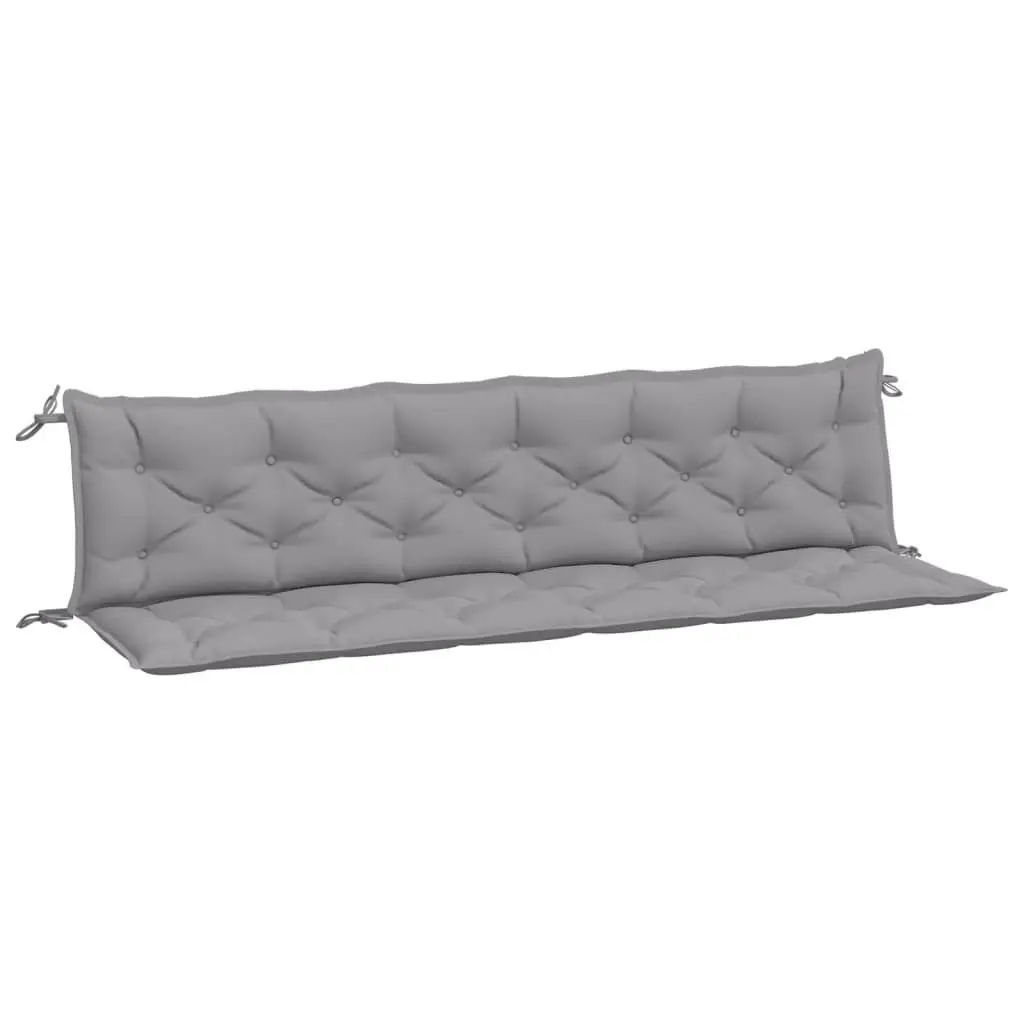 Garden Bench Cushions Oxford Fabric 200x50x7cm Grey 2 Piece Water Resistant Outdoor Seat Pads