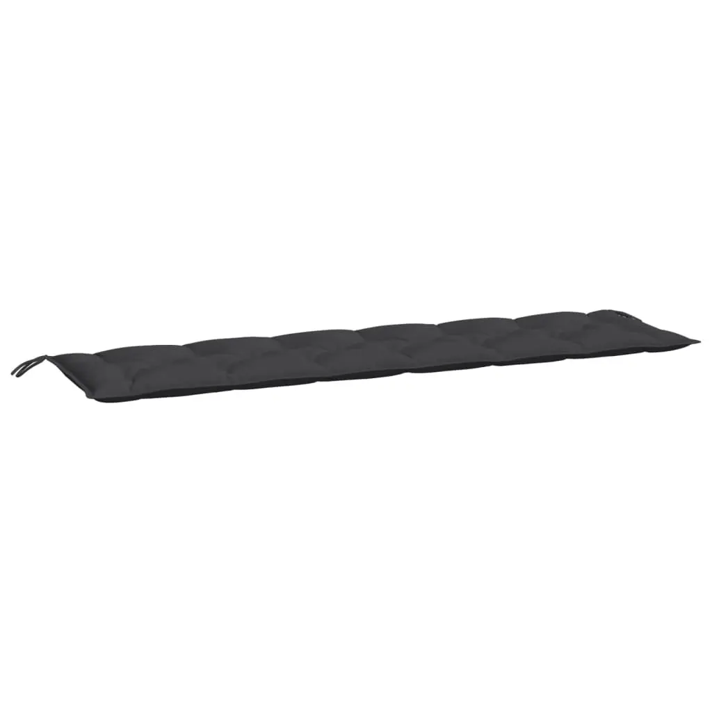 Garden Bench Cushions Oxford Fabric 200x50x7cm Black 2pcs Water-Resistant