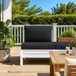 Outdoor Garden Sofa Seat Pads – 2 Black Oxford Cushions