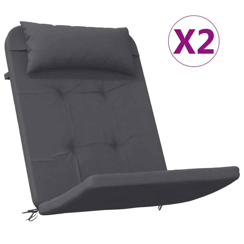 Adirondack Chair Cushions Oxford Fabric 2 pcs Anthracite