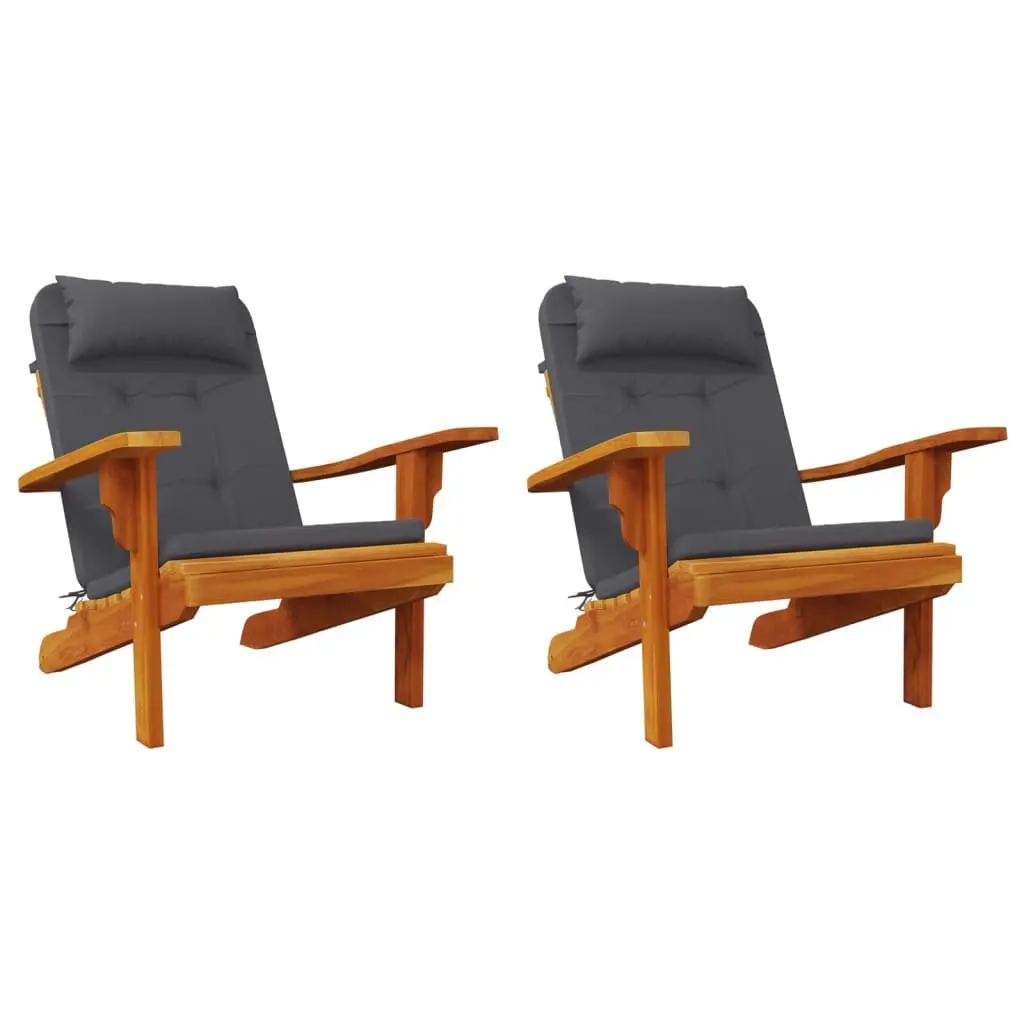 Adirondack Chair Cushions Oxford Fabric 2 pcs Anthracite