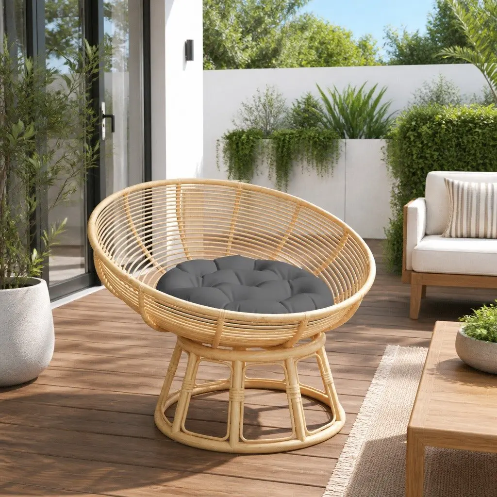Round Outdoor Cushion 60cm Anthracite for Garden