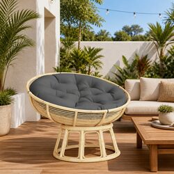 Durable Round Anthracite Chair Pad for Outdoor Comfort