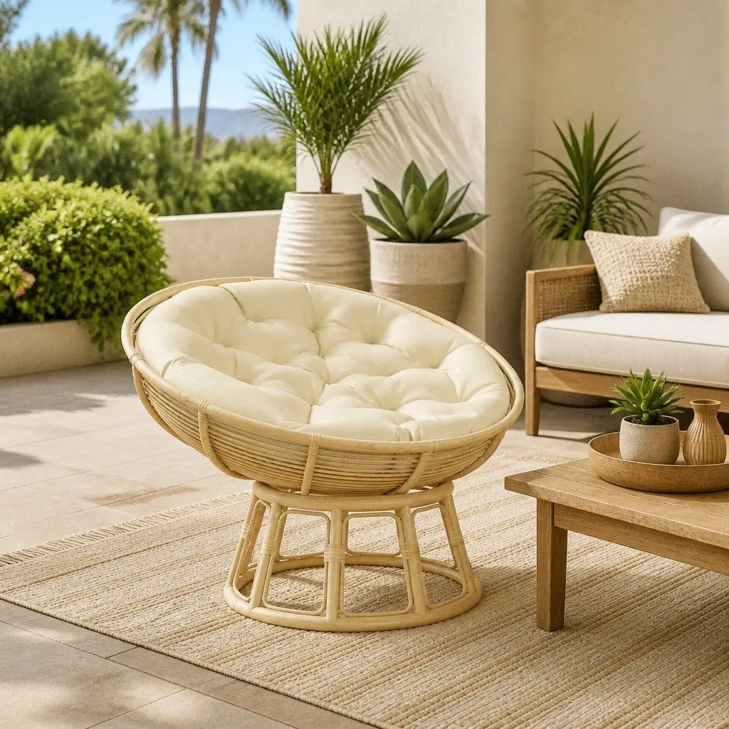 Cream Round Outdoor Garden Cushion 100cm