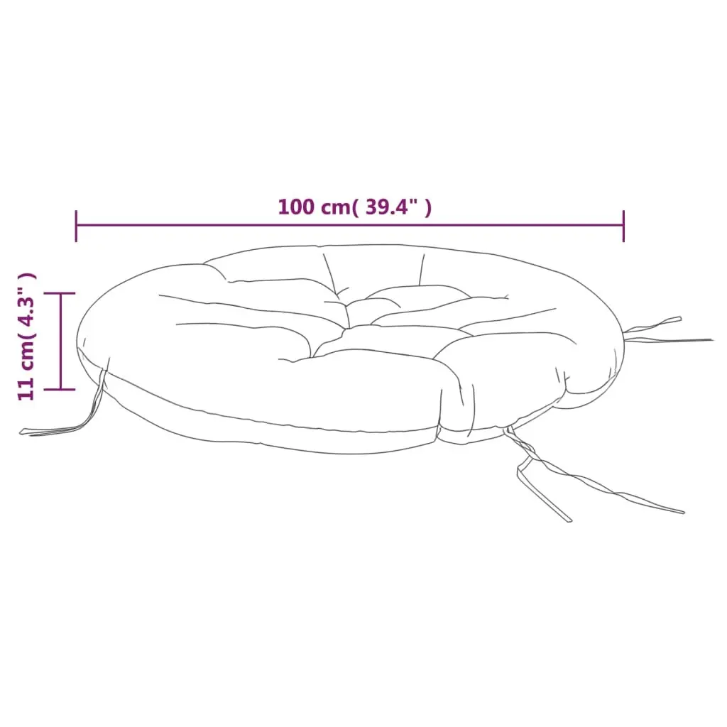 Cream Round Outdoor Garden Cushion 100cm