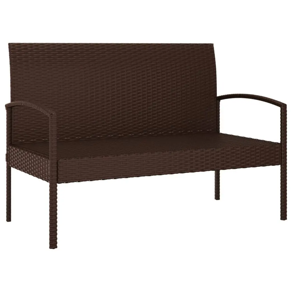 Brown Garden Bench with Cushion 105cm