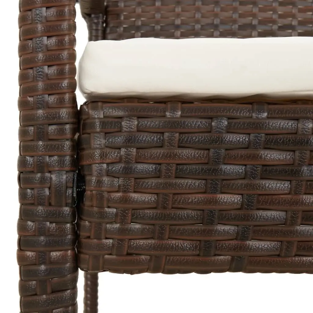 Brown Garden Bench with Cushion 105cm