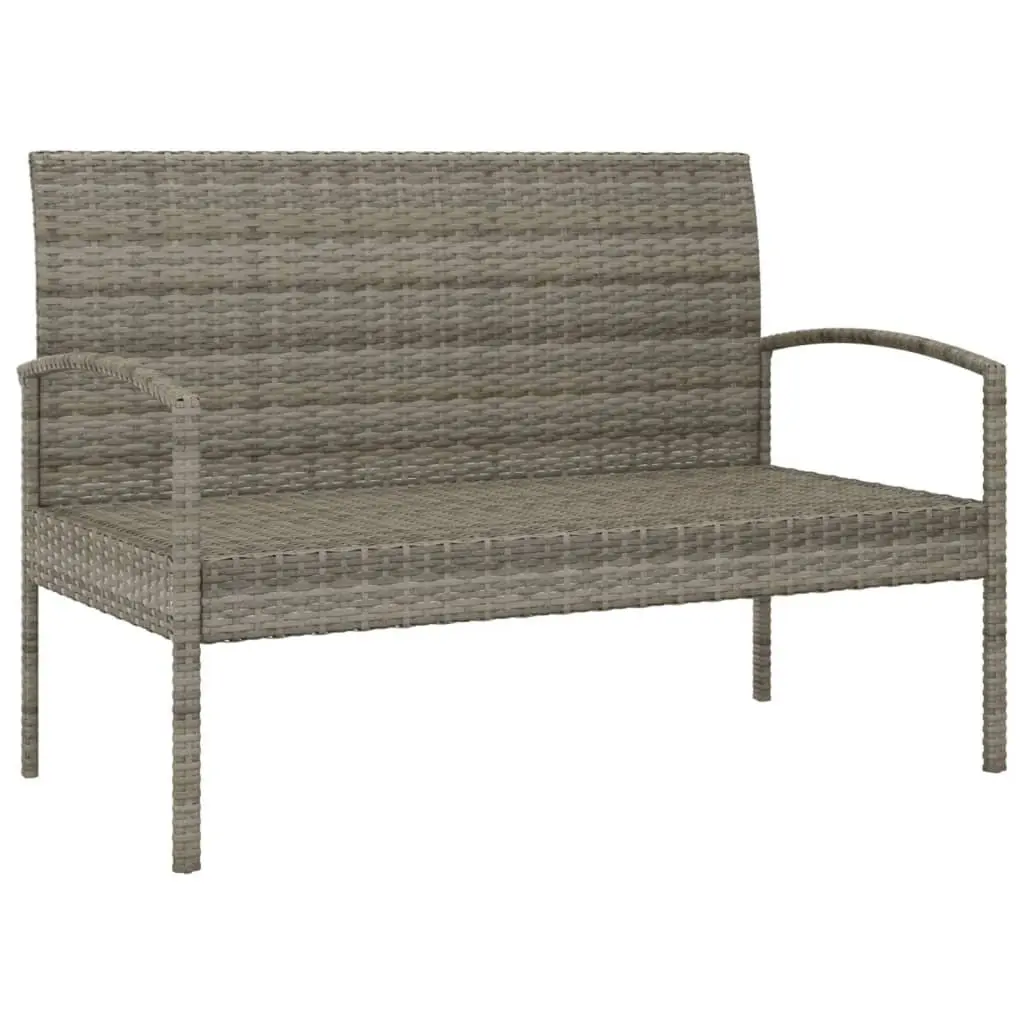 Grey Garden Bench with Removable Cushion 105cm