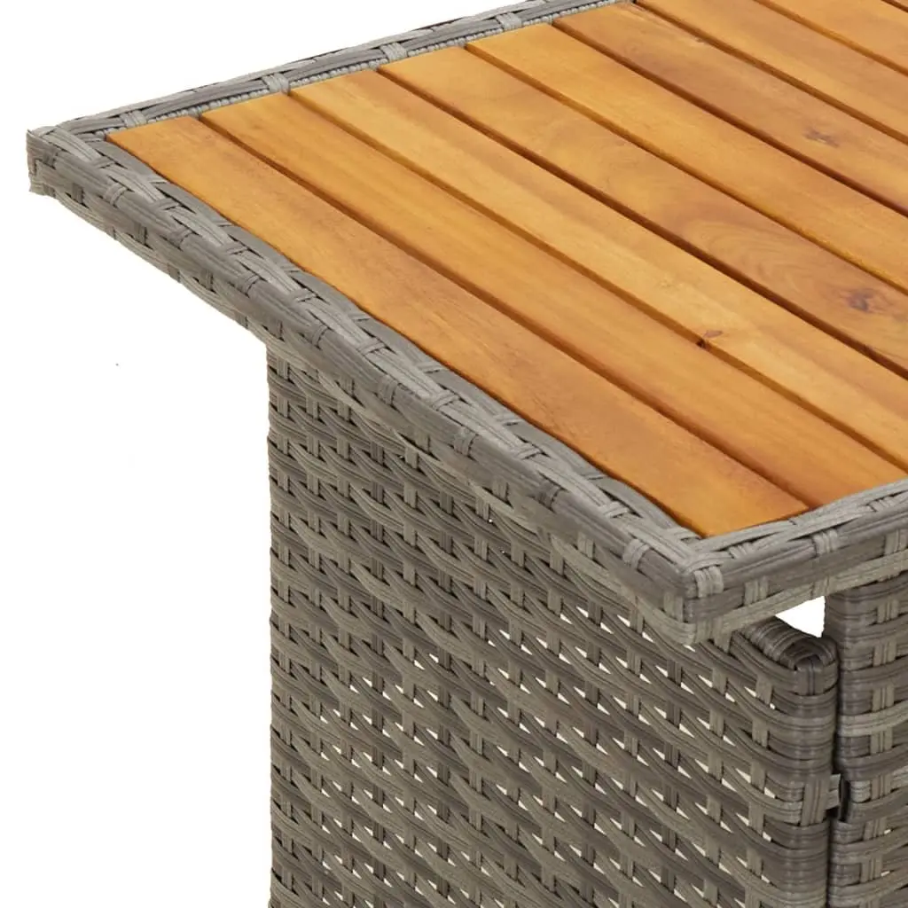 Grey Poly Rattan Garden Lounge Set with Cushions