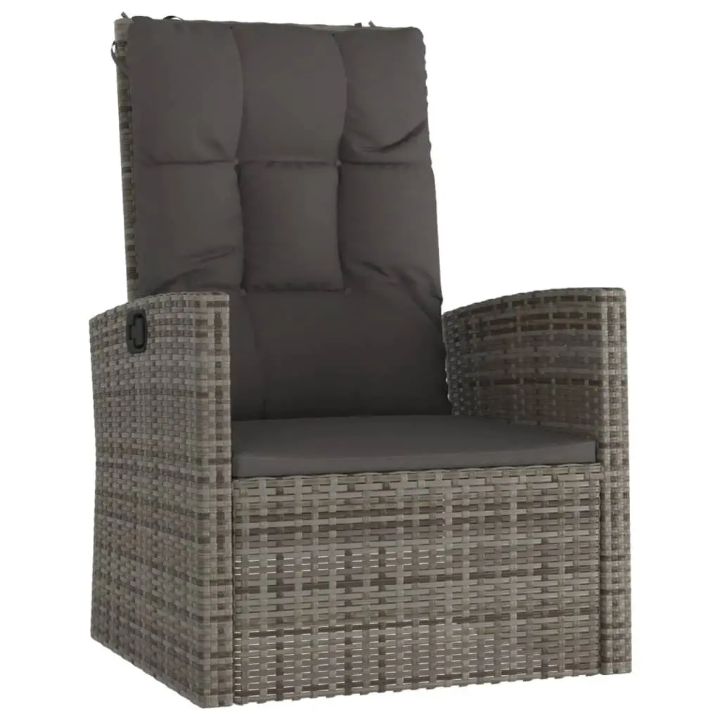3 Piece Garden Lounge Set PE Rattan Solid Acacia Wood Grey