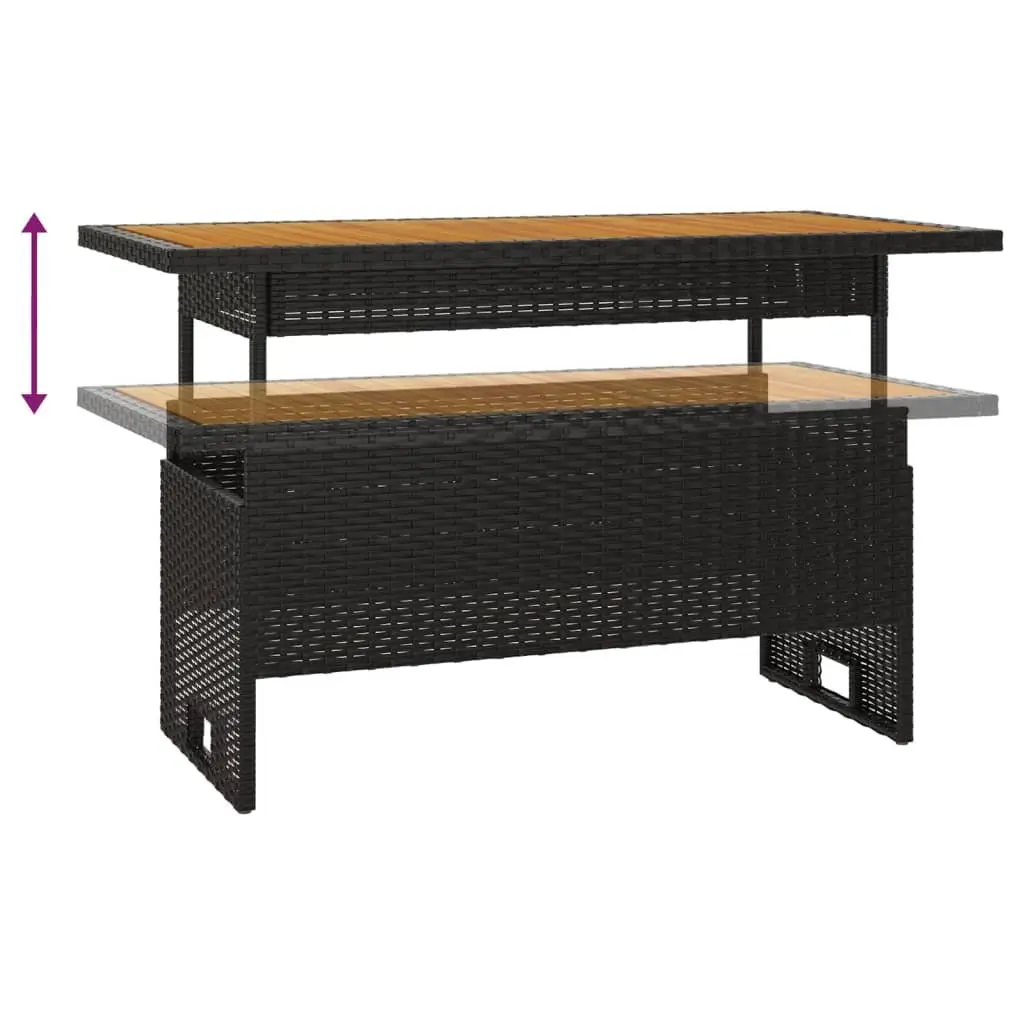4 Piece Black Garden Lounge Set with Cushions