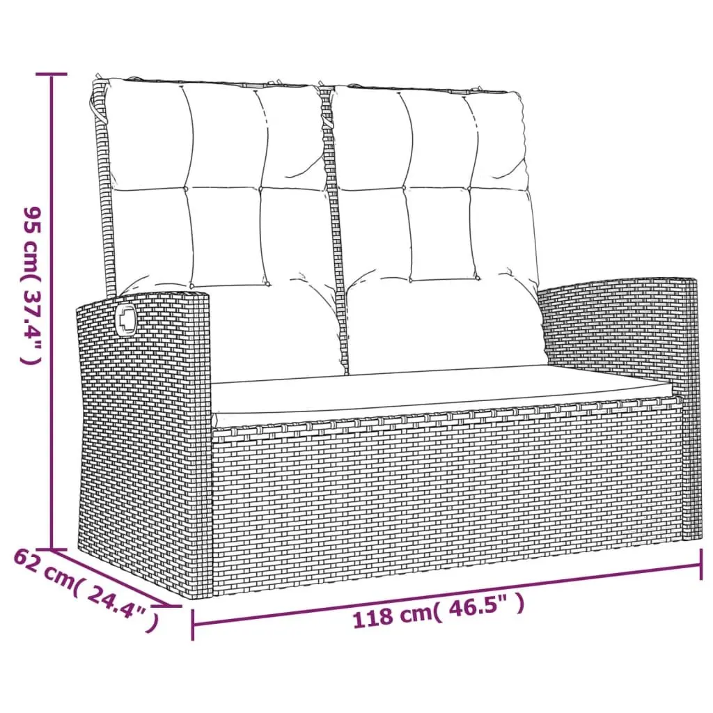 4 Piece Black Garden Lounge Set with Cushions