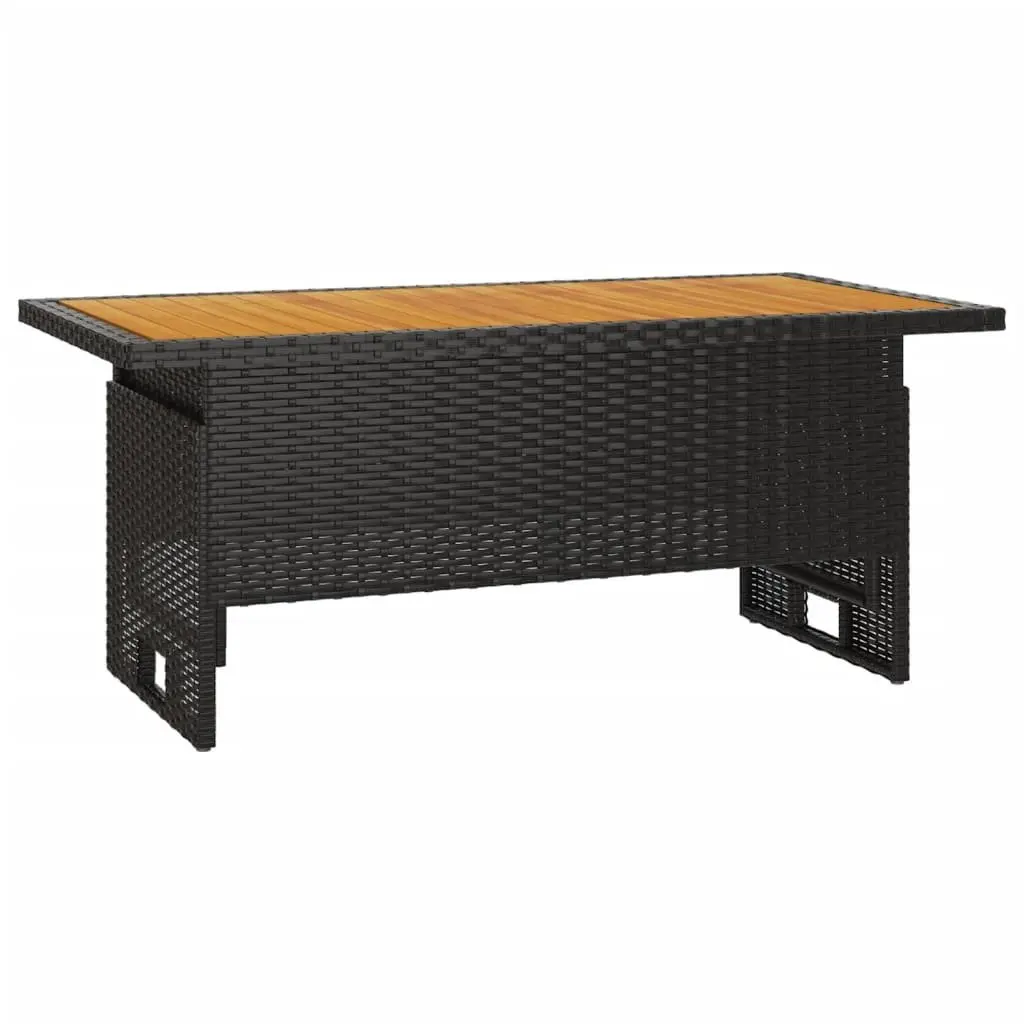 4 Piece Black Garden Lounge Set with Cushions