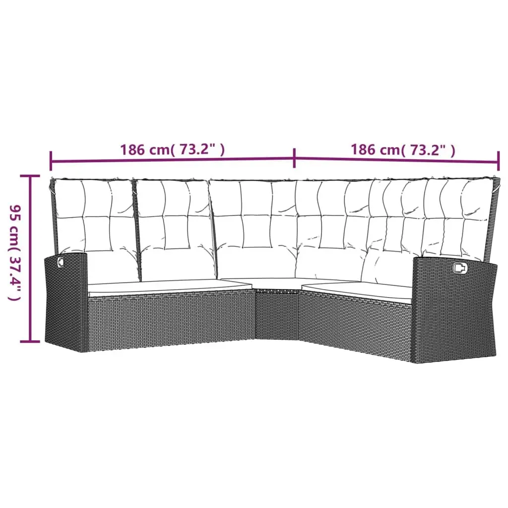 Reclining Corner Sofa for Outdoor Relaxation