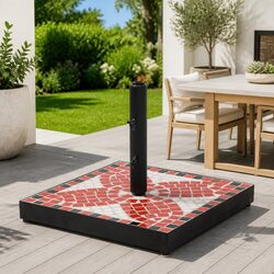 Square Terracotta Parasol Base for Outdoor Umbrellas