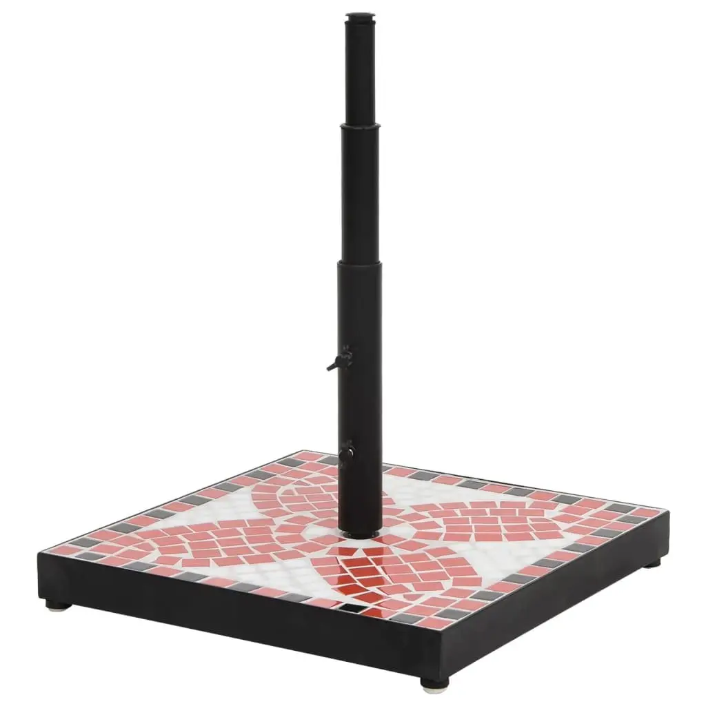 Parasol Base Iron Powder Coated Square Terracotta Ceramic Tile