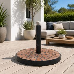 Round Terracotta Parasol Base for Outdoor Umbrellas
