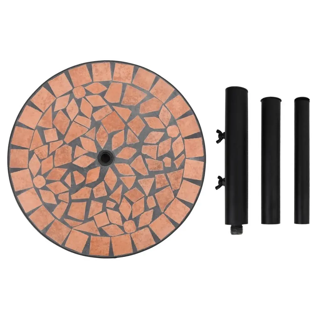 Round Terracotta Parasol Base for Outdoor Umbrellas