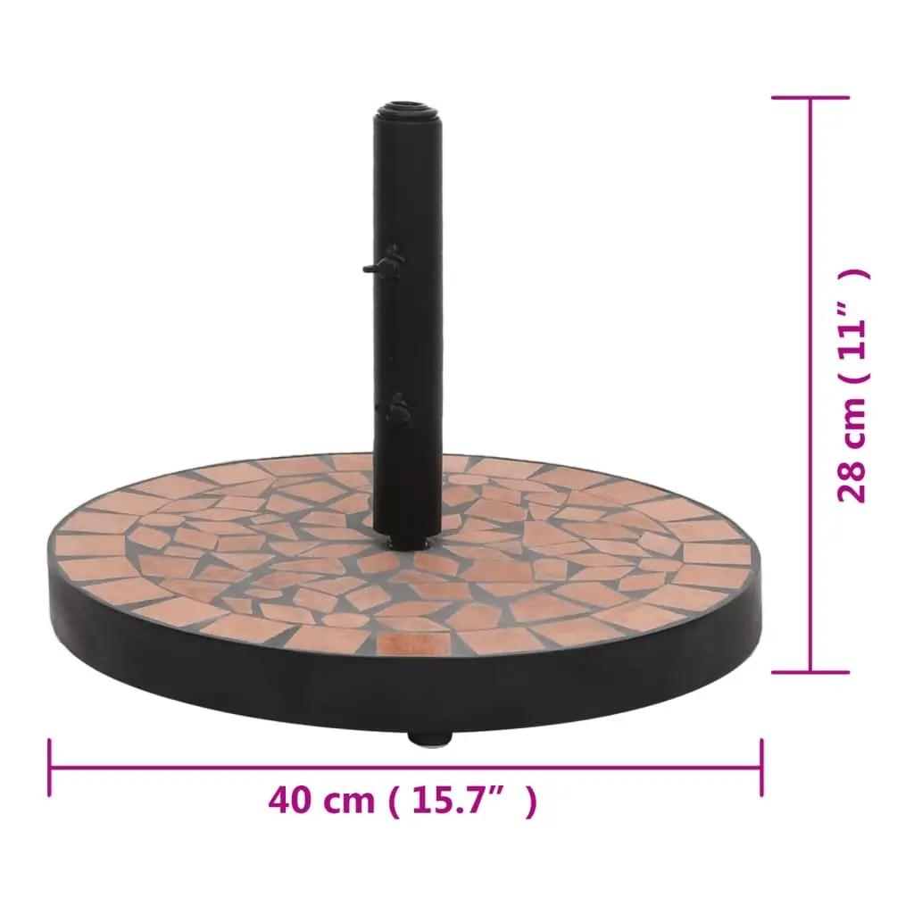 Round Terracotta Parasol Base for Outdoor Umbrellas