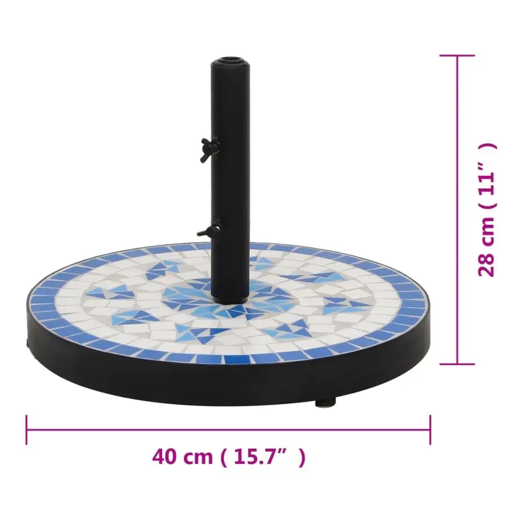 Round Blue White Parasol Base for Umbrellas