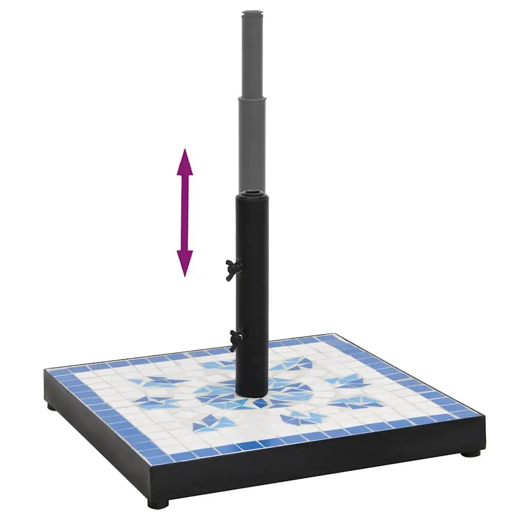 Blue and White Square Parasol Base for Umbrellas