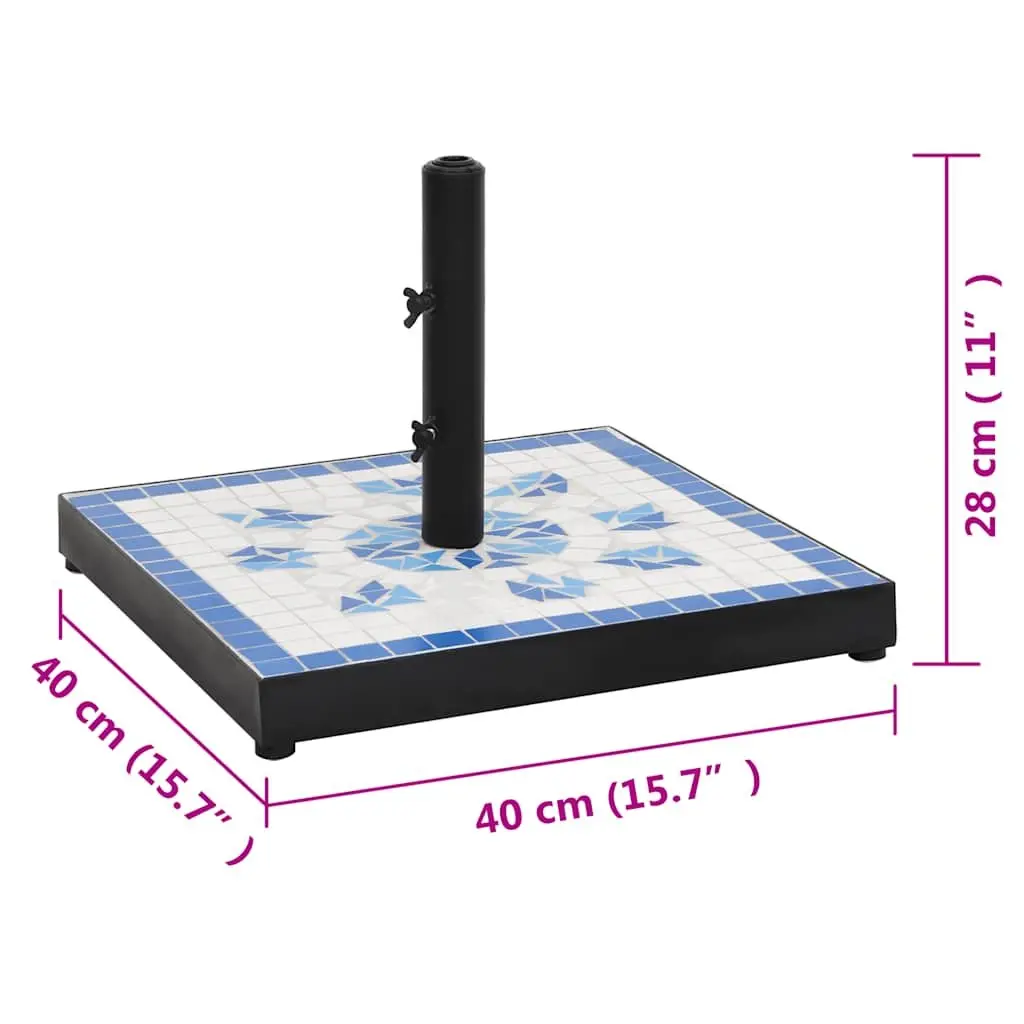 Blue and White Square Parasol Base for Umbrellas