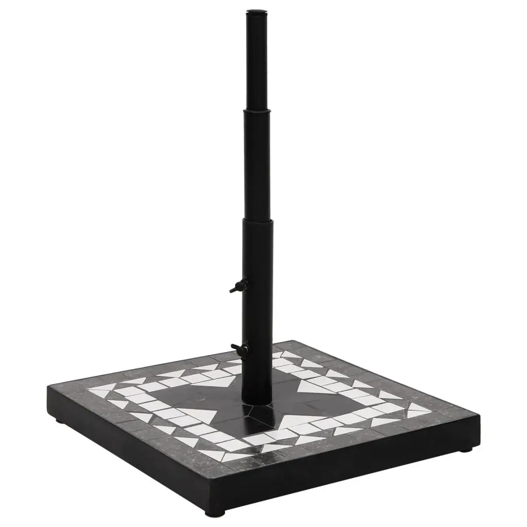 Parasol Base Iron Ceramic Tile Square Black 12kg