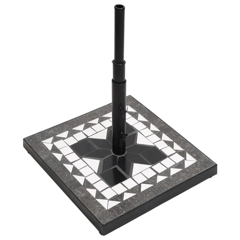 Parasol Base Iron Ceramic Tile Square Black 12kg