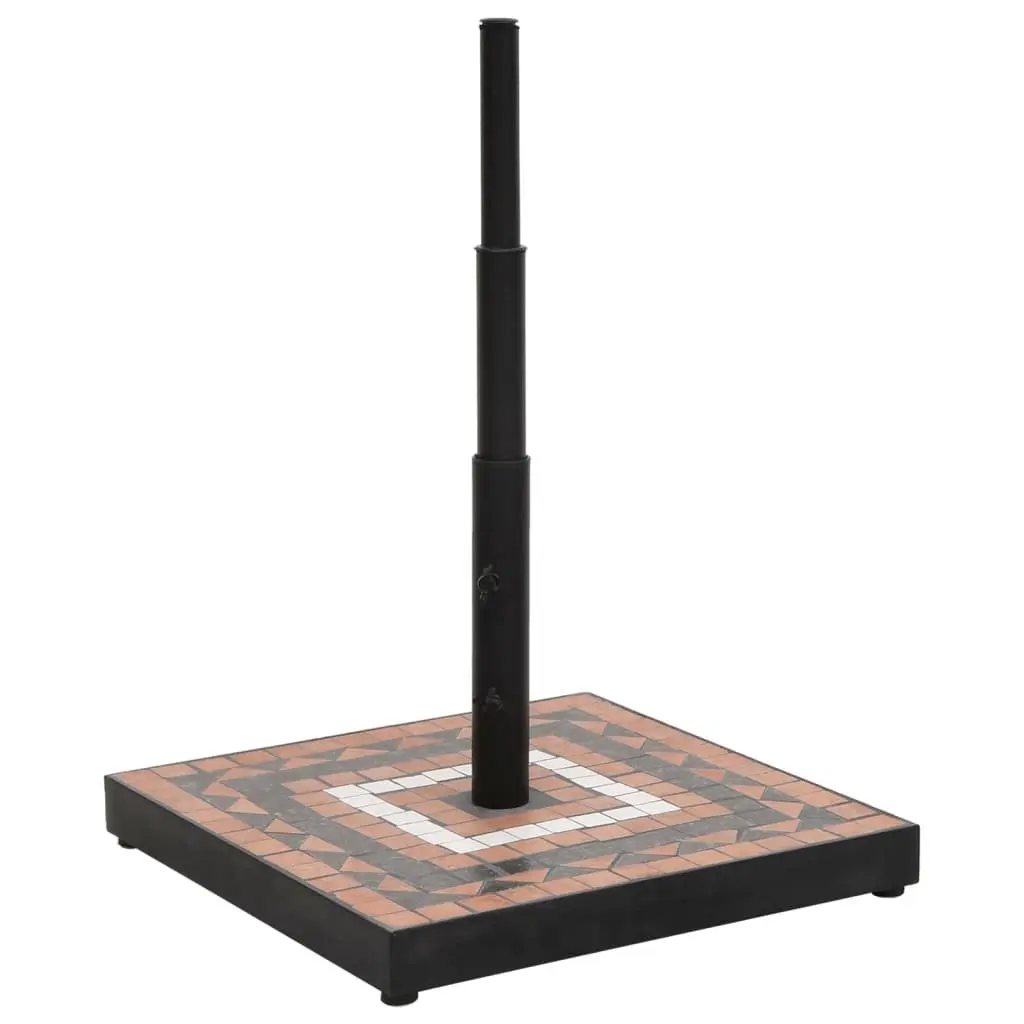 Square Terracotta White Iron Ceramic Tile Parasol Base