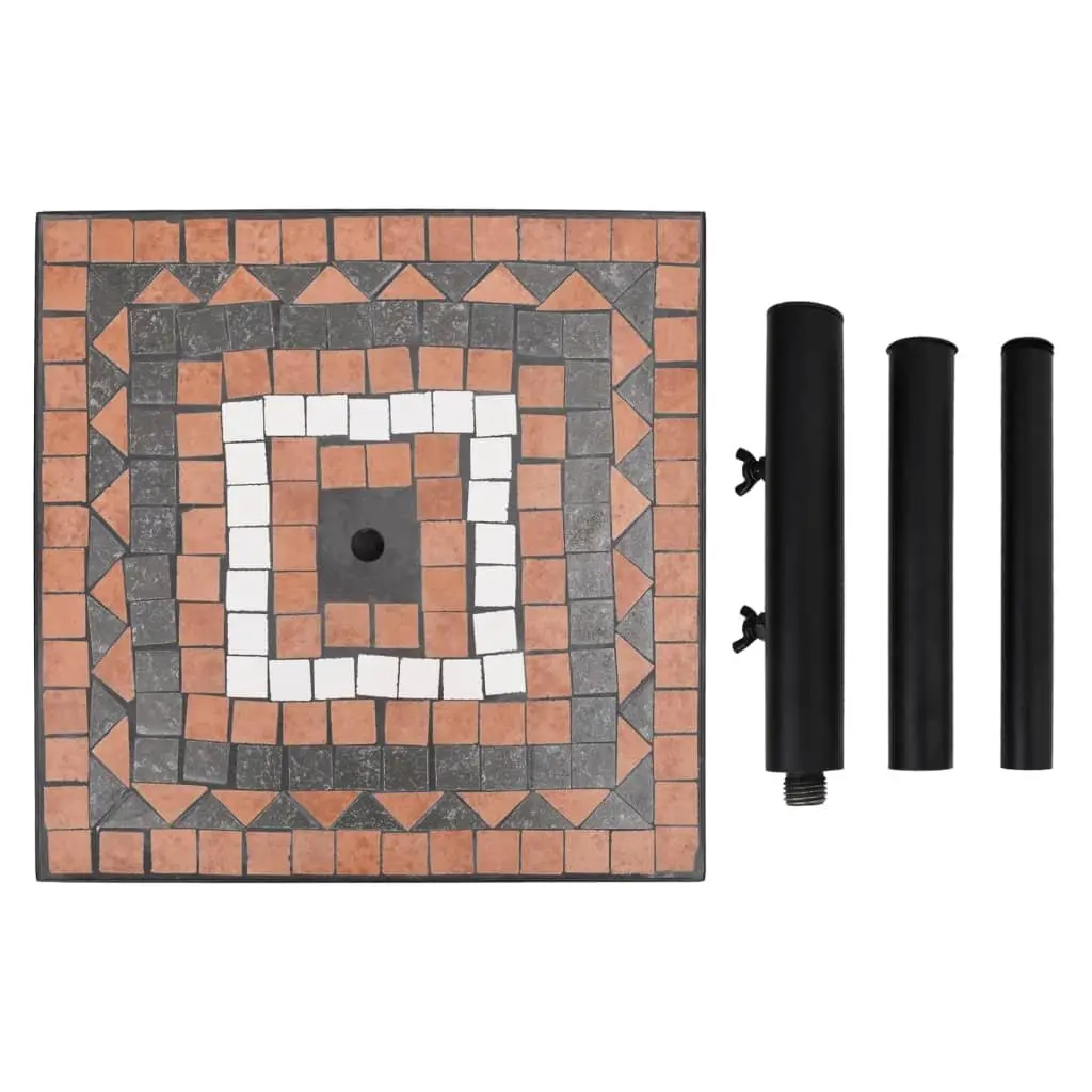 Square Terracotta White Iron Ceramic Tile Parasol Base