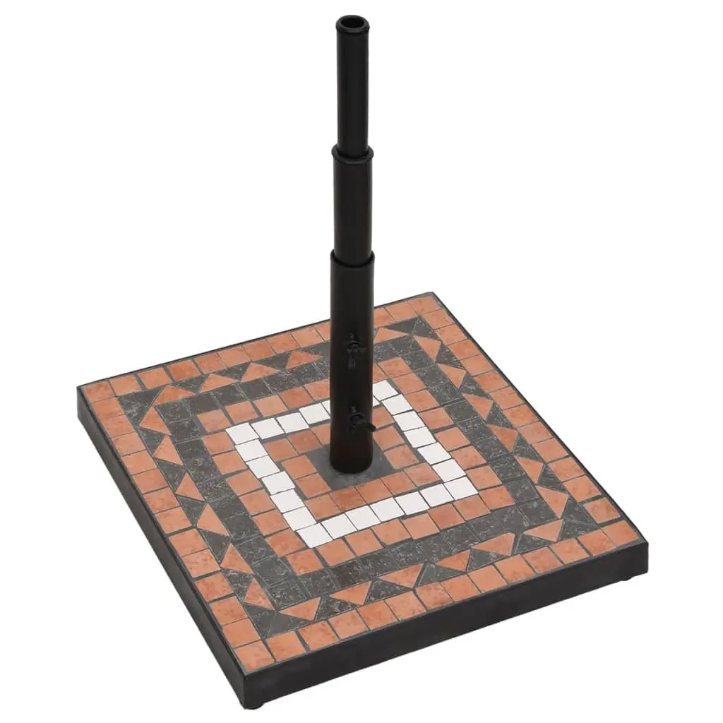 Square Terracotta White Iron Ceramic Tile Parasol Base