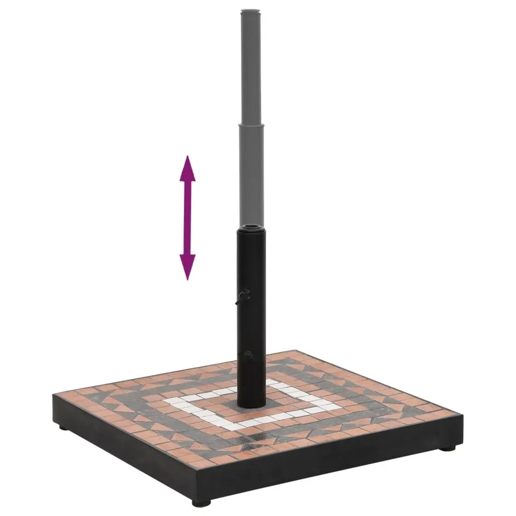 Square Terracotta White Iron Ceramic Tile Parasol Base