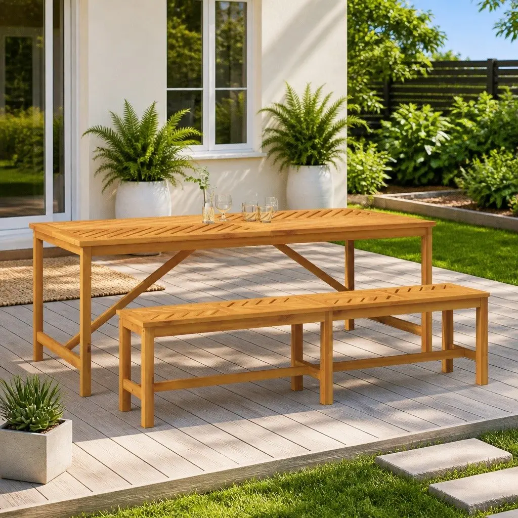 180cm Garden Bench with Fishbone Slats