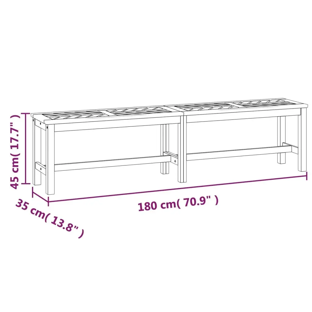 180cm Garden Bench with Fishbone Slats