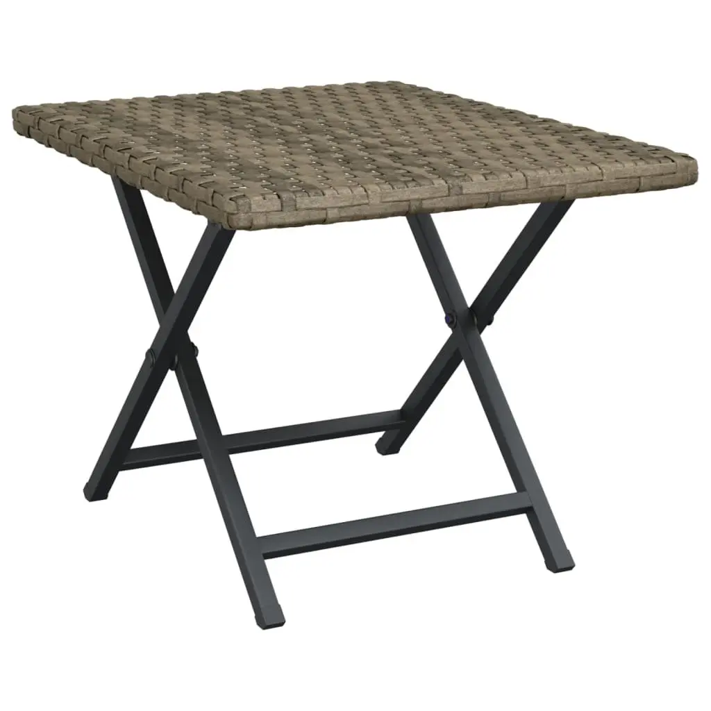 Grey Folding Outdoor Table 45x35x32 cm Poly Rattan