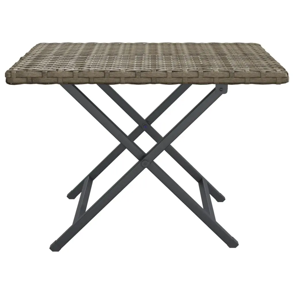 Grey Folding Outdoor Table 45x35x32 cm Poly Rattan