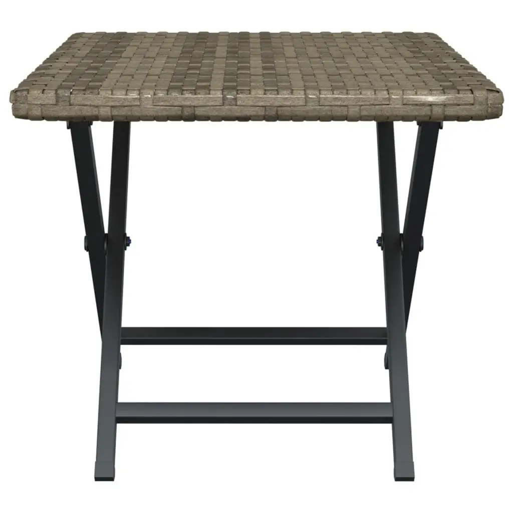 Grey Folding Outdoor Table 45x35x32 cm Poly Rattan