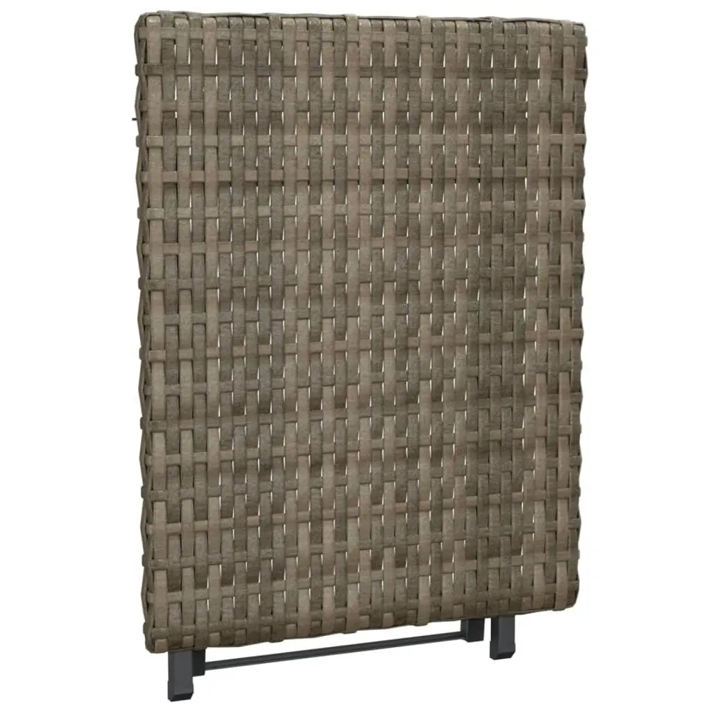 Grey Folding Outdoor Table 45x35x32 cm Poly Rattan