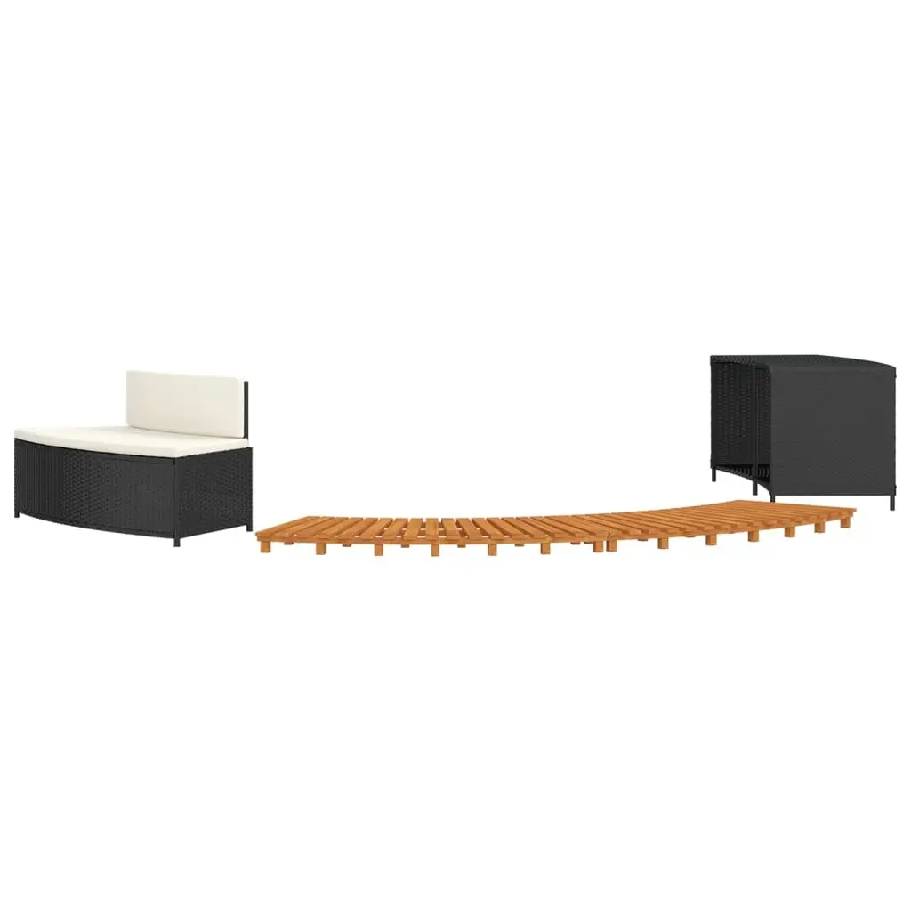Black Rattan Hot Tub Surround with Bench