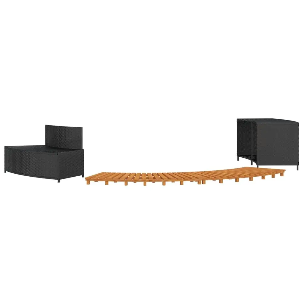 Black Rattan Hot Tub Surround with Bench