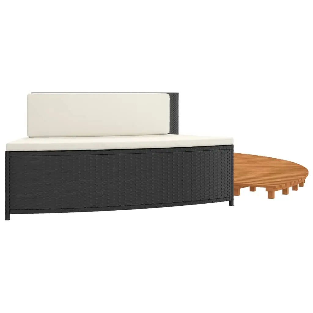 Black Rattan Hot Tub Surround with Bench