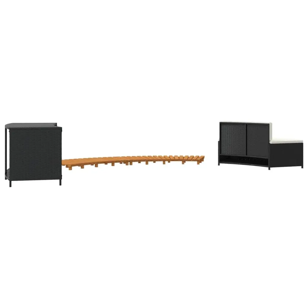 Black Rattan Hot Tub Surround with Bench