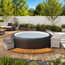Durable Hot Tub Surround with Seating and Storage
