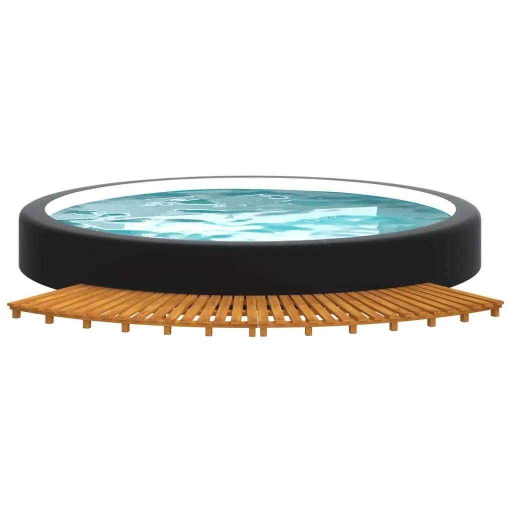 Spa Steps 2 Pieces Solid Wood Slatted Design Pool Hot Tub Entry Outdoor Deck