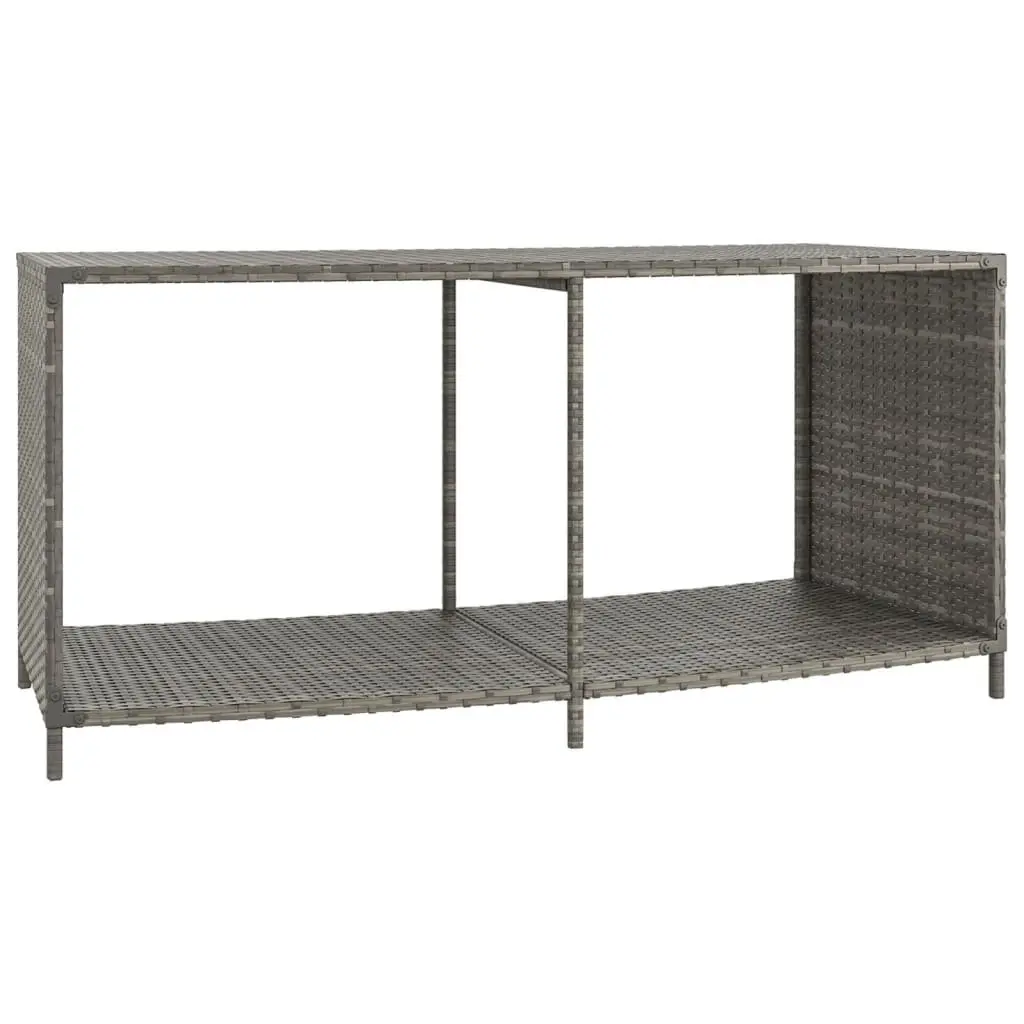 Outdoor Storage Shelves 2pcs Grey Poly Rattan