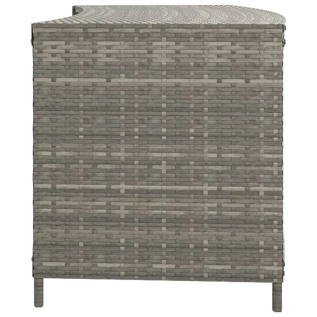 Outdoor Storage Shelves 2pcs Grey Poly Rattan