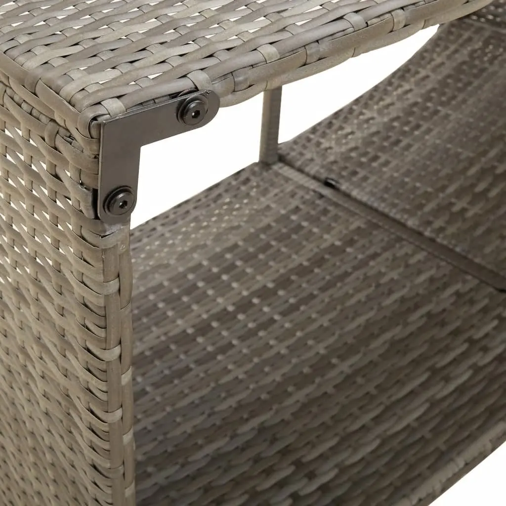 Outdoor Storage Shelves 2pcs Grey Poly Rattan